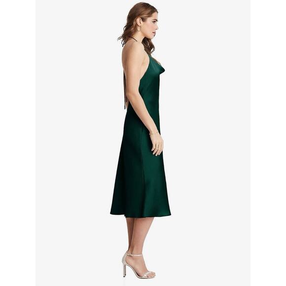 Dessy Cowl-Neck Convertible Midi Slip Dress in Evergreen Women's Medium $179 - Picture 4 of 10